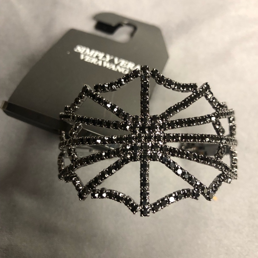 Simply Vera Vera Wang Black Crystal Spider Web Bracelet